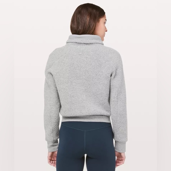 Lululemon So Sherpa cropped grey boucle jacket women’s size 6 - Picture 3 of 10